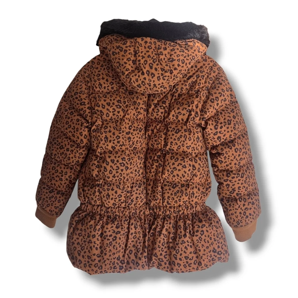 Hanna Andersson Leopard Print Girls Down Jacket 140 Size 10
